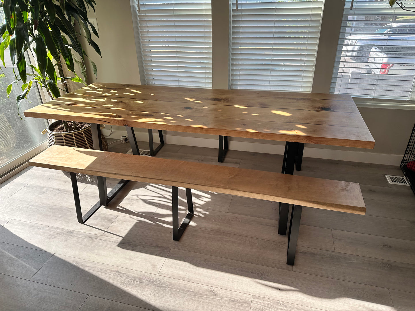 Maple Kitchen Table with Benches