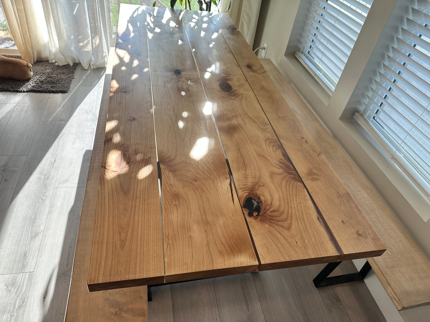 Maple Kitchen Table with Benches