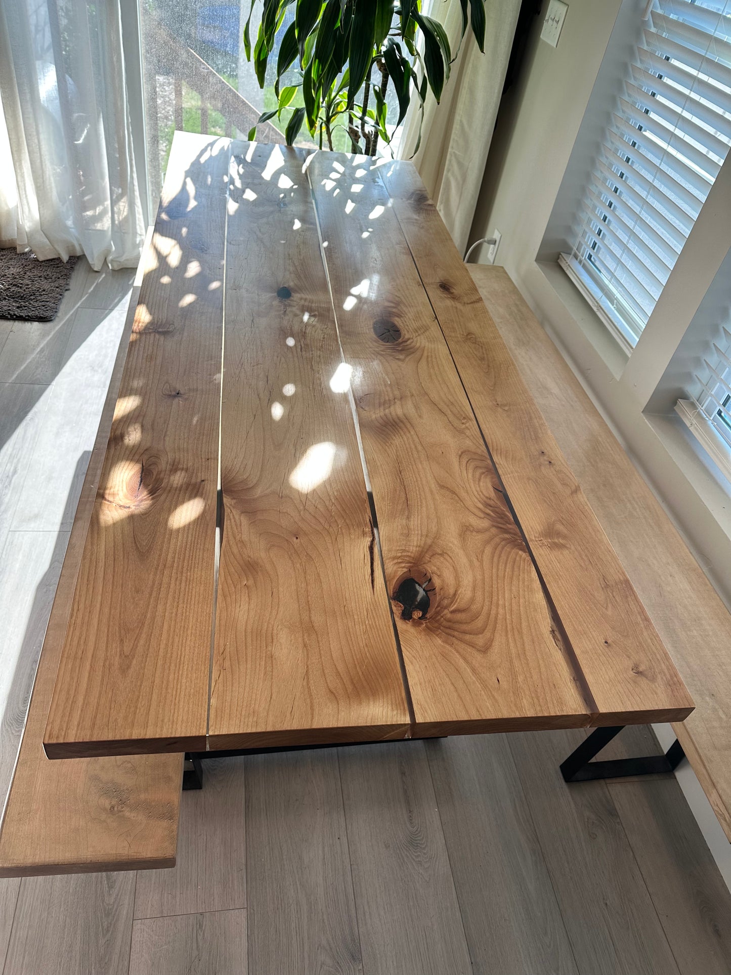 Maple Kitchen Table with Benches