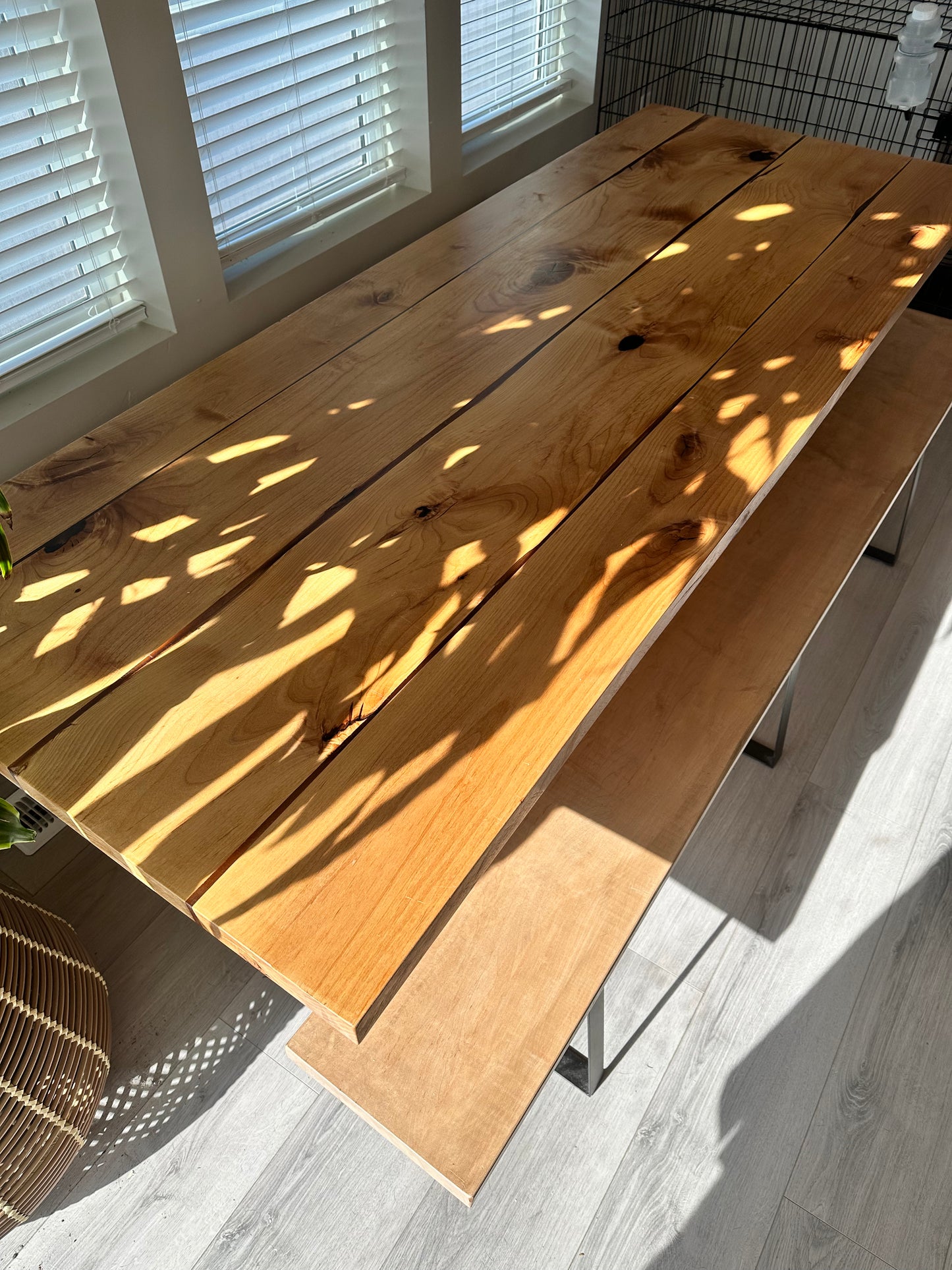 Maple Kitchen Table with Benches